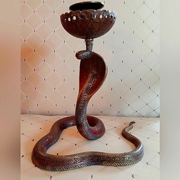 Antique Other - Antique/COBRA,SOLID BRASS, EGYPTIAN STYLE, ANTIQUE POLYCHROME.